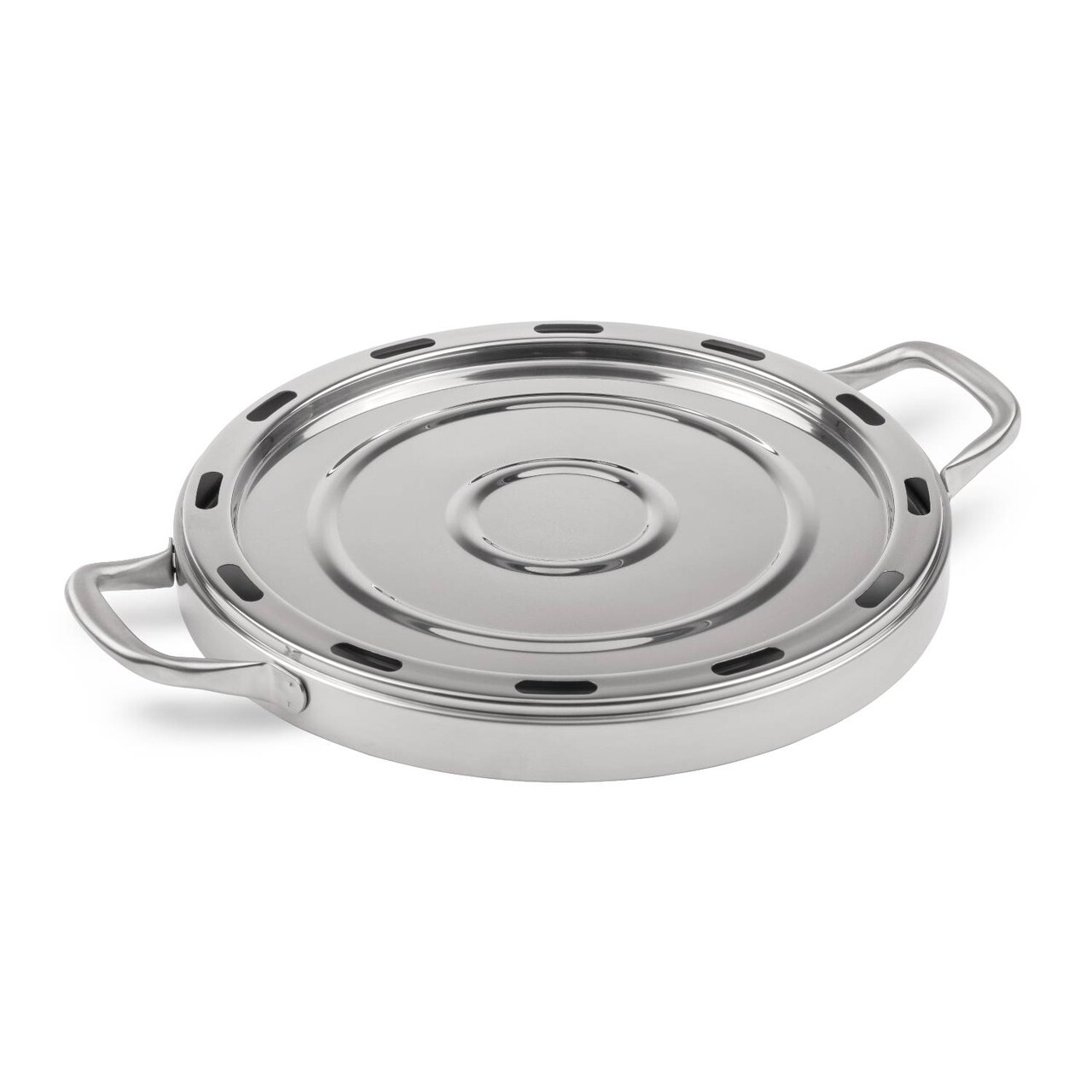 Petromax Camping Oven Baking Tray for Crispy Pizza Outdoors, at Your Campsite or Backyard, Stainless Steel, 12.2 in dia